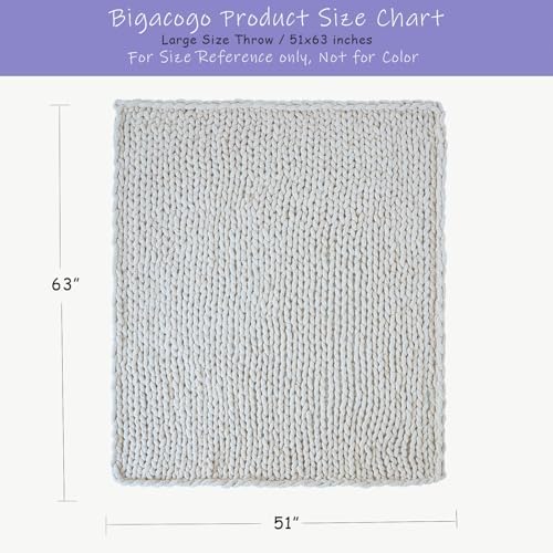 Bigacogo Chunky Knit Throw Blanket for Couch, 51x63 inches, Rose Tan - Image 2
