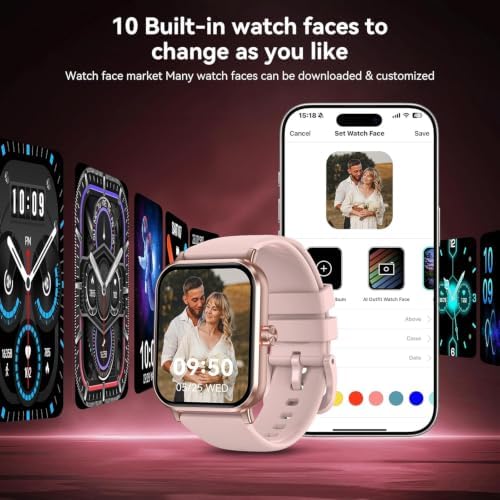 Smart Watch for Men Women, 1.83" HD Touchscreen Fitness Tracker with Bluetooth Calling, 130+ Sports Modes, Heart Rate Sleep Step Monitor, IP68 Waterproof, Compatible with iOS & Android (Pink) - Image 5