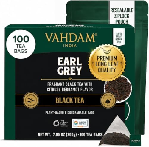 VAHDAM Earl Grey Tea Bags (100 Count)Bergamot Black Tea in Pyramid Tea Bags by Unknown