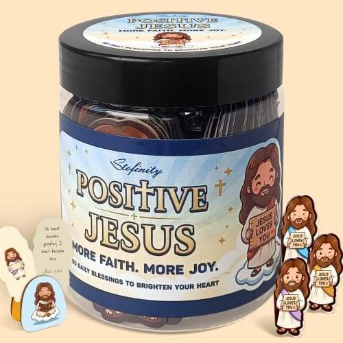 Positive Jesus Cards, Jesus Gifts for Women Jars, Christian Gifts Ideas by Stofinity