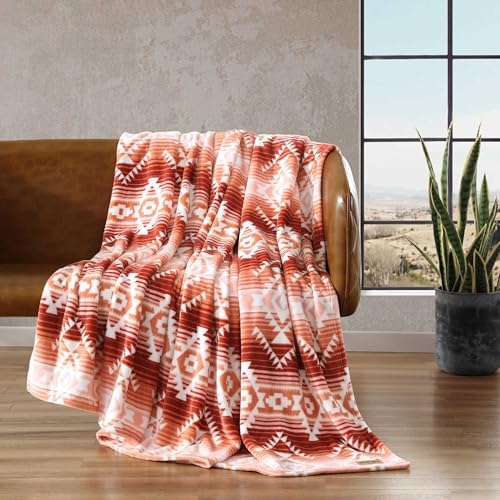 Wrangler - King Size Blanket, Super Soft & Reversible Plush Fleece Bedding, Throw Blanket for Couch or Bed (Jericho Peach Pink) - Image 3