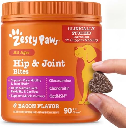 Zesty Paws Glucosamine for Dogs - Dog Joint Supplement, Bacon, 90 Ct by ZestyPaws