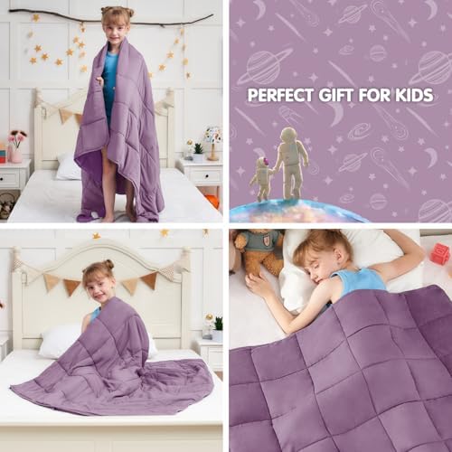 yescool Purple Weighted Blanket 10 Pounds Cooling Weighted Lap Blanket, Heavy Blanket for Sleeping, Weighted Throw Blanket Gifts for 80-110lbs, 40" x60 - Image 4