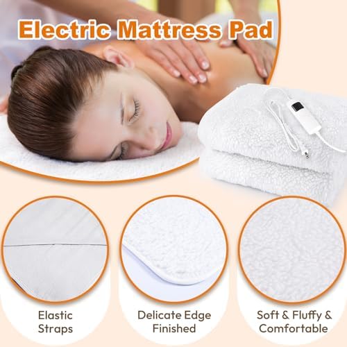 Massage Table Heating Pads Heated Massage Table Warmer 9 Heat Settings Professional SPA Bed Warmer (71" x 30"), Digital Heat Control Pad Electric Heating Pad, w/Overheat Protection White - Image 4