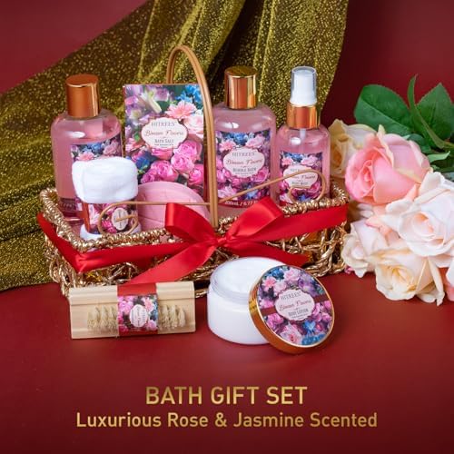 Gift Basket for Women, Rose Jasmine, 9 Piece Home Spa Set - Image 4