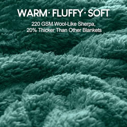 Cottonblue Weighted Blanket 15lbs for Twin Bed, Faux Fur Sherpa Weighted Blanket for Adults, Plush Cozy Bed Heavy Blanket for Calm and Relax,Forest Green, 48x72 inches - Image 4