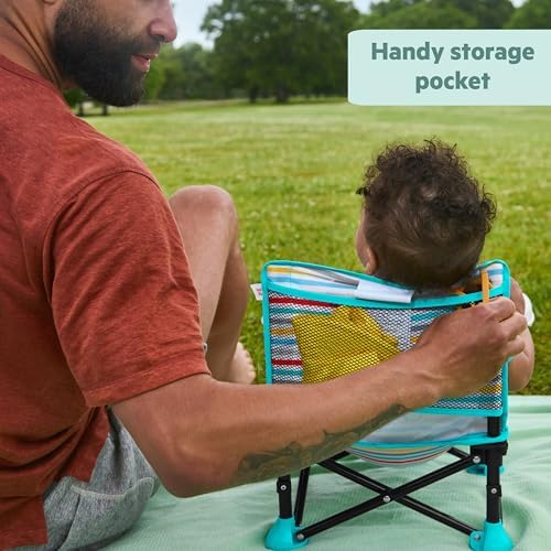 Bright Starts Disney Mickey Mouse Pop 'N Sit Portable Booster, Indoor/Outdoor Use, Floor Seat with Feeding Tray, Blue, 6 Mos - 3 Yrs - Image 5