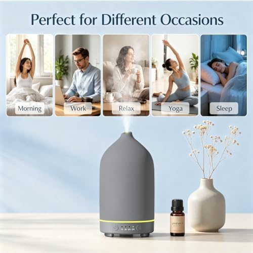 Gooamp 200ML Ceramic Essential Oil Diffuser for Home, Stone Diffuser - Image 6