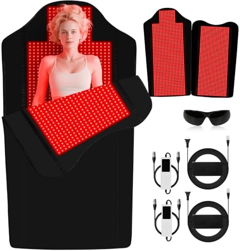 Red Light Therapy for Body,74" x 77.2" Large 2705 LEDs Dual Wavelength (660nm & 850nm) Infrared Therapy Pad, Home Wellness Blanket for Muscle Comfort Skin Rejuvenation,Holiday Gifts by Unknown