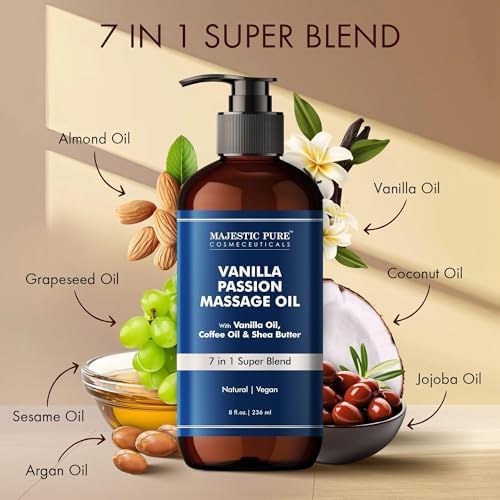 Majestic Pure Vanilla Passion Massage Oil, Warm Scented, 8 Fl Oz - Image 4