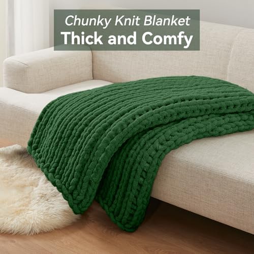 Negwoo Chunky Knit Throw Blanket, Knitted Throw Chenille Yarn, 60"*80" - Image 7