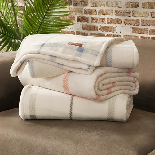 Lucky Brand Palmdale White with Red Plaid 50"x70" Cozy Plush Blanket - Premium Microfiber Throw for Luxurious Comfort - Image 6