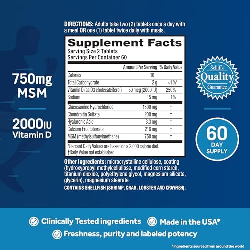 Move Free Advanced Glucosamine Chondroitin MSM + Vitamin D3-120 ct - Image 4