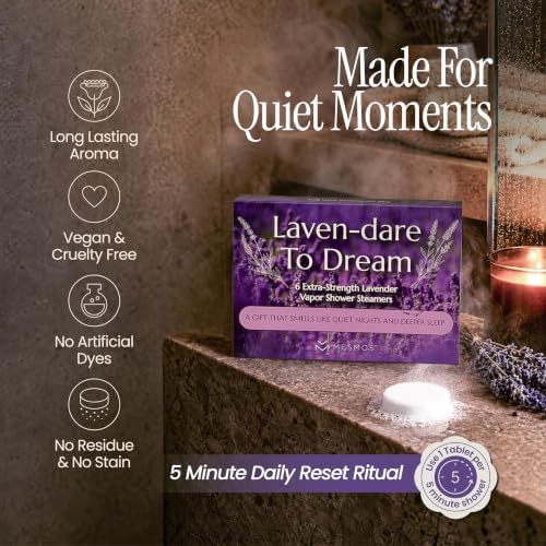 Lavender Shower Steamers Aromatherapy 6 Pack, Shower Bombs for Women Sleep, Self Care Gifts for Women, Spa Gifts, Lavender Spa for Deep Sleep - Image 3