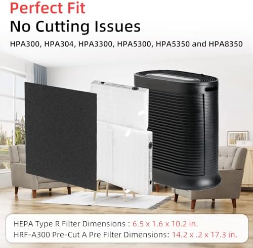 HPA300 Replacement Filters for Honeywell Air Purifiers HPA300 Series, HPA300, HPA304, HPA3300, HPA5300, HPA5350, HPA8350, Part HRF-R3, 3 R Filters and 6 Pre-cut A Carbon Pre-filter by APPLIANCEMATES - Image 4