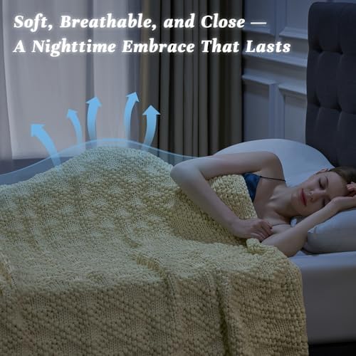 Anysay Knitted Weighted Blanket for Adult,Chunky Knit Throw 48''*72'' 12lbs - Image 3