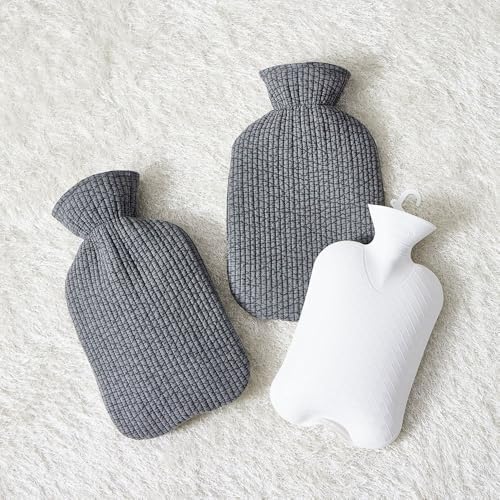Fashy Hot Water Bottle with Quilted Cotton Cover (Gray, 67oz) - Image 2