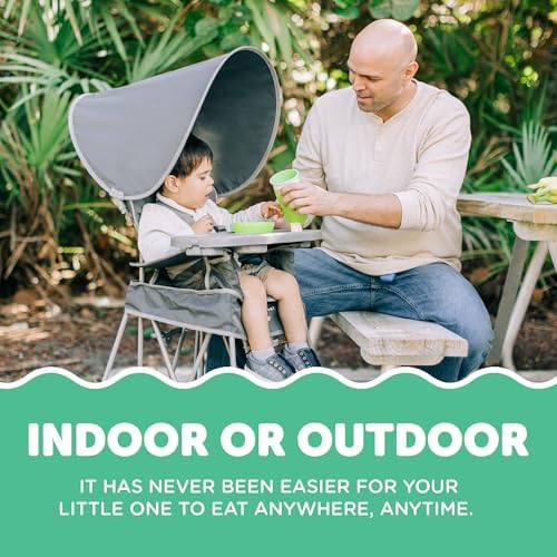 Baby Delight Go with Me Uplift Deluxe Portable High Chair | Sun Canopy | Indoor and Outdoor | Grey - Image 5
