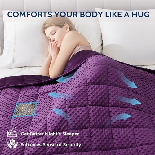 L'AGRATY Weighted Blanket for Adult - 48"x72" 20lbs Minky Dots Heavy Blanket with Glass Beads Soft Breathable for All-Season Summer Fall Winter Thick Comfort for Sleeping - Image 3