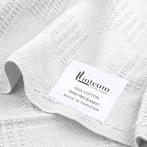 Linteum Textile Supply White - Snag Free Hospital Thermal Blanket 66x90 Inch 100% Cotton, Soft and Cozy, Breathable, All Season Twin Hospital Blanket (2-Pack) - Image 6