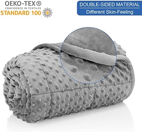 Huloo Sleep Weighted Blanket Queen 20lbs for Adult(60"×80",Gray) Breathable Soft Minky Weighted Throw Blanket for All Season,Heavy Blanket with Premium Glass Beads - Image 2
