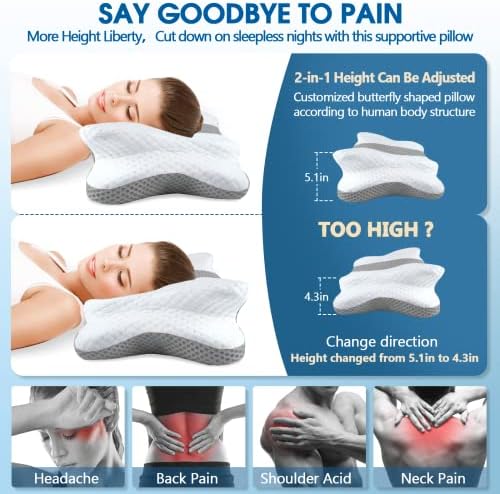 CHxxy Neck Cervical Pillow, Contour Memory Foam for Pain Relief Sleep - Image 2