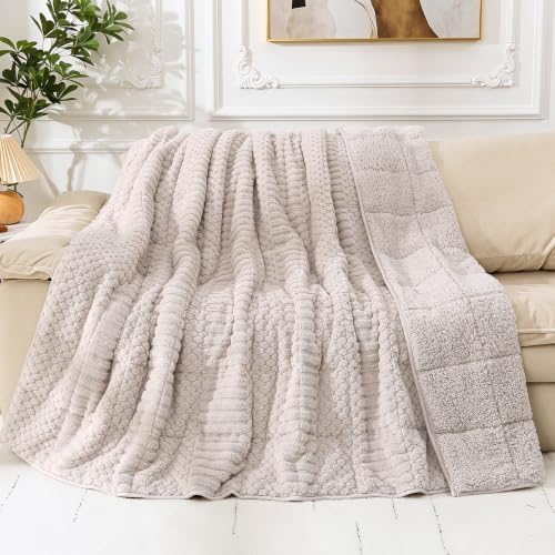 Cottonblue Weighted Blanket 15 lbs for Adults Twin Full Size Soft Sherpa by Cottonblue