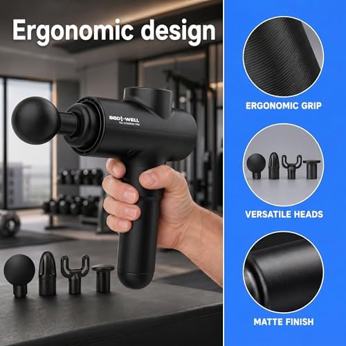 Massage Gun Deep Tissue - Back Muscle Massager w/High Torque Motor for Back Pain, Shoulder, Neck, Body, 4 Heads All Muscles Recover & Massage - Image 2
