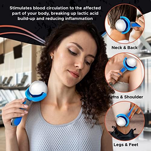 PRIME Fitness Cold Massage Roller Ball | Cold Therapy | Ice Roller Ball with Handle | cryo Stick | Relieve Muscle Pain (Blue) - Image 5