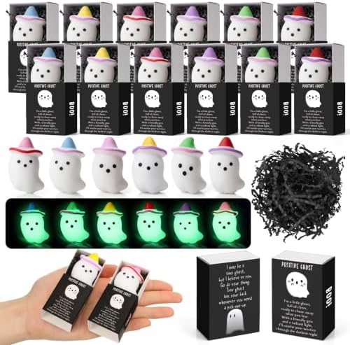 108 Sets Halloween Positive Gifts Luminous Ghost Desk Decor Trinkets, White by Wettarn
