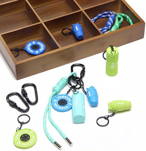 15PCS Fitness Yoga Keychain Set, Gym Accessories with Weight Plate Bottle Large Foam Roller Loops Clips for Keys Bags - Image 3