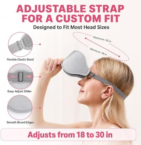 100% Blackout Adjustable Eye Mask Moisture Goggles – Soft & Comfortable Reusable 3D Sleeping Mask – Ideal for Travel (Silver Gray) - Image 6