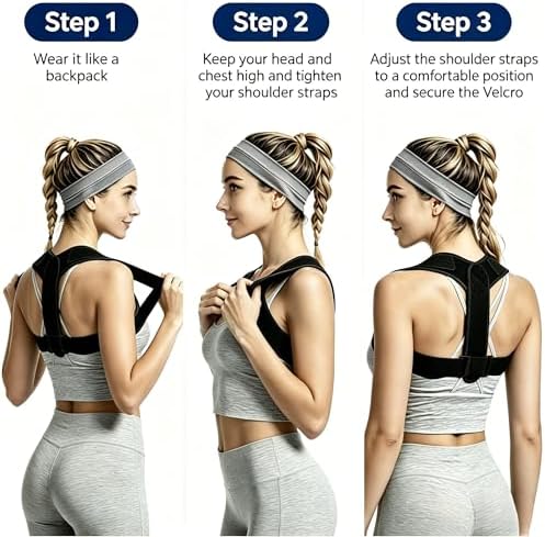 Posture Corrector for Women and Men, Adjustable Upper Back Brace - Image 5
