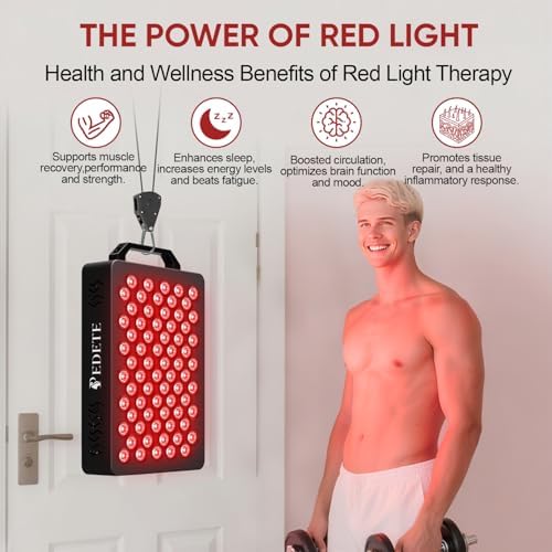 Red Light Therapy for Face and Body, 630nm 660nm 810nm and 850nm Near Infrared Light Therapy Panel, 70 Dual Chip LEDs, High Power LED Light Therapy Device for Skin Care, Sleep, Pain Relief. M70 - Image 3