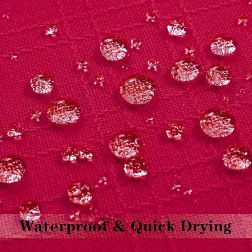 Kevin Textile Outdoor Waterproof 12”x24” Pillow Covers 2 Pack, Xmas Red - Image 2