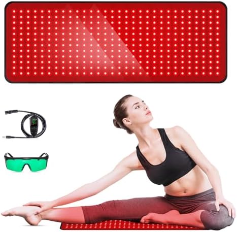Red Light Therapy for Body, 660nm 850nm Infrared Light Therapy Pad, Wearable Wrap with Timer Remote Control for Back Shoulder Waist Knee, Infrared Light Device Home Use, 31.5" x 11.8" Large Area by GMOWNW