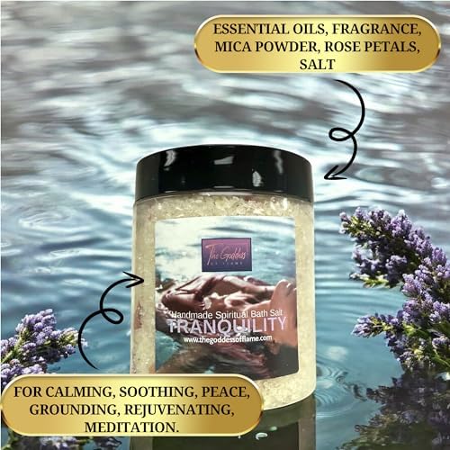 Tranquility Bath Salts – Dead Sea Salt Bath Soak for Relaxation, Calm, Spiritual Cleansing & Ritual Use 12oz - Image 2