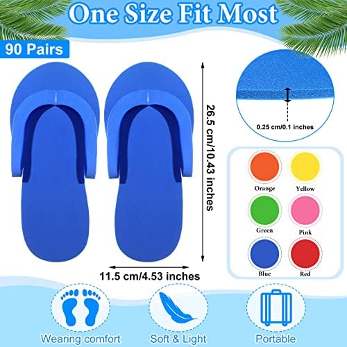 Janmercy 90 Pcs Pedicure Flip Flops, Foam Disposable Slipper for Guest - Image 3