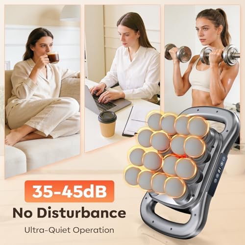 16 Head Massage Gun Deep Tissue, Back Massager with 9 Speed & Levels (Gray) - Image 4
