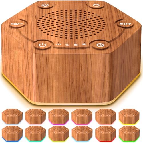 Sound White Noise Machines High Fidelity 30 Unique Non-Looping Soothing Sounds 12 Colors Night Light 4 Timers 10-Level Brightness 32-Level Volume and Memory Function by WowSleep