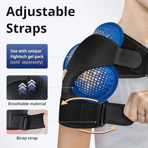 FIGHTECH Rotator Cuff Shoulder Brace for Women and Men - 4 Sizes - Shoulder Support - Pain Relief - Black - X-Small Petite Only (Chest 30-32" Bicep 7-9") - Image 2