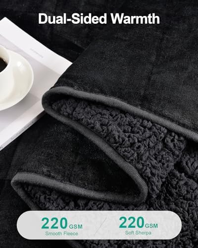 Ultra Soft Sherpa Weighted Blanket for Adults, 48"x72" 15lbs Heavy Blankets - Image 3