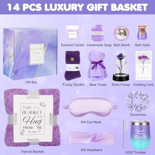 Birthday Gifts for Women, Relaxing Spa Self Care Gift Baskets - Image 2