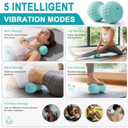 HODEMI Vibrating Peanut Massage Ball with Heat, Deep Tissue Trigger Point Massager for Back, Neck & Spine, Double Lacrosse Design for Myofascial Release & Muscle Relaxation - Image 2