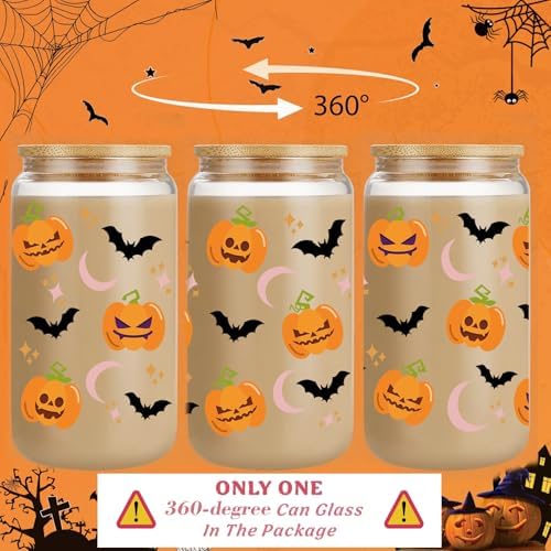 Halloween Gifts for Women,Boo Basket Stuffers for Women,Fall Gift Basket Set, Spooky Basket Stuffers Ideas for Her Cute Halloween Care Package Gift Box Boo Themed Stuff 16oz Pumpkin Glass Cup - Image 3