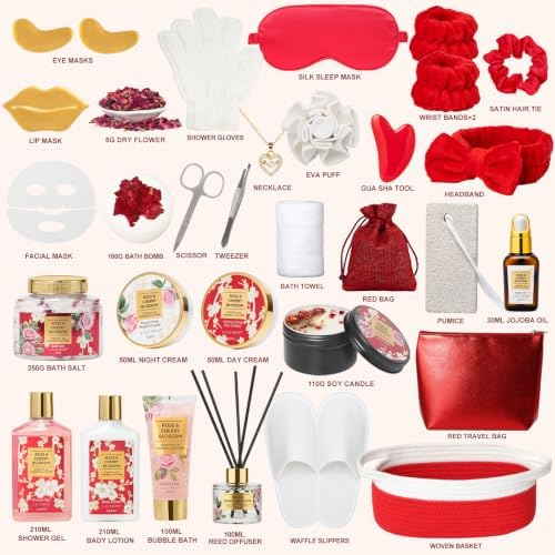 Spa Gifts for Mom - 30Pcs Luxurious Rose Spa Gift Baskets for Women - Image 3