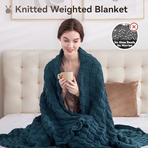 Knitted Weighted Blanket for Adult, No Beads Heavy Blanket 50"x60" 7lbs - Image 5