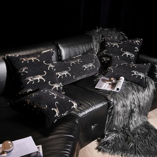 Decorative Lumbar Pillow Cover 14x36, Double Sided Cheetah Pattern Jacquard Embroidered Long Pillow Cover, Anthropology Pillowcase for Bed Couch Sofa Bedroom Living Room - Image 5