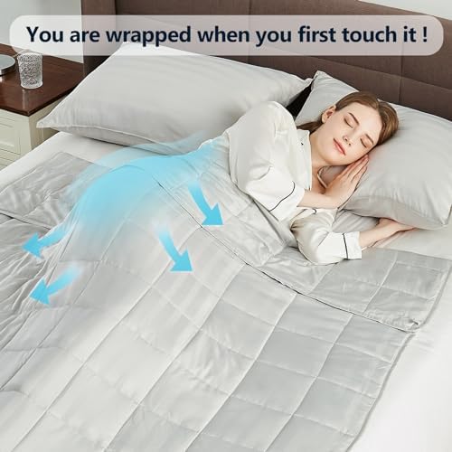 Weighted Blanket Queen Size (60"x80" 17lbs),Ultra Soft and Cozy Cooling Weighted Blanket Queen Size for Adult,Heavy Blanket with Machine Washable Soft Blanket, Light Grey - Image 4