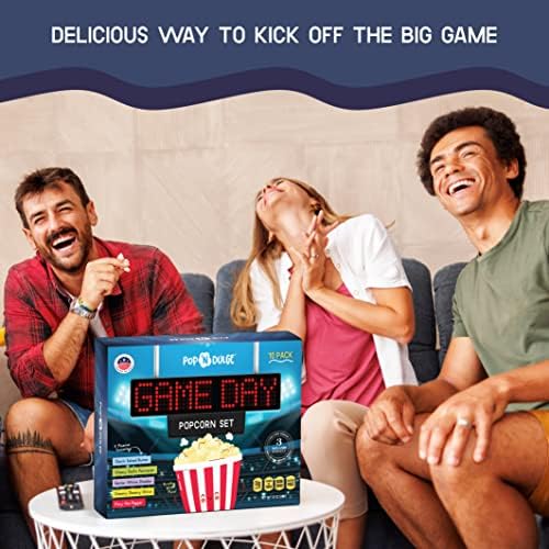 Game Day Movie Night Popcorn Gift Set Gifts For Men Family Gifts Party Supplies, 5 Non-GMO Gourmet Popcorn Kernels and 5 Popcorn Seasoning Flavoring - 10 Pack - Image 4